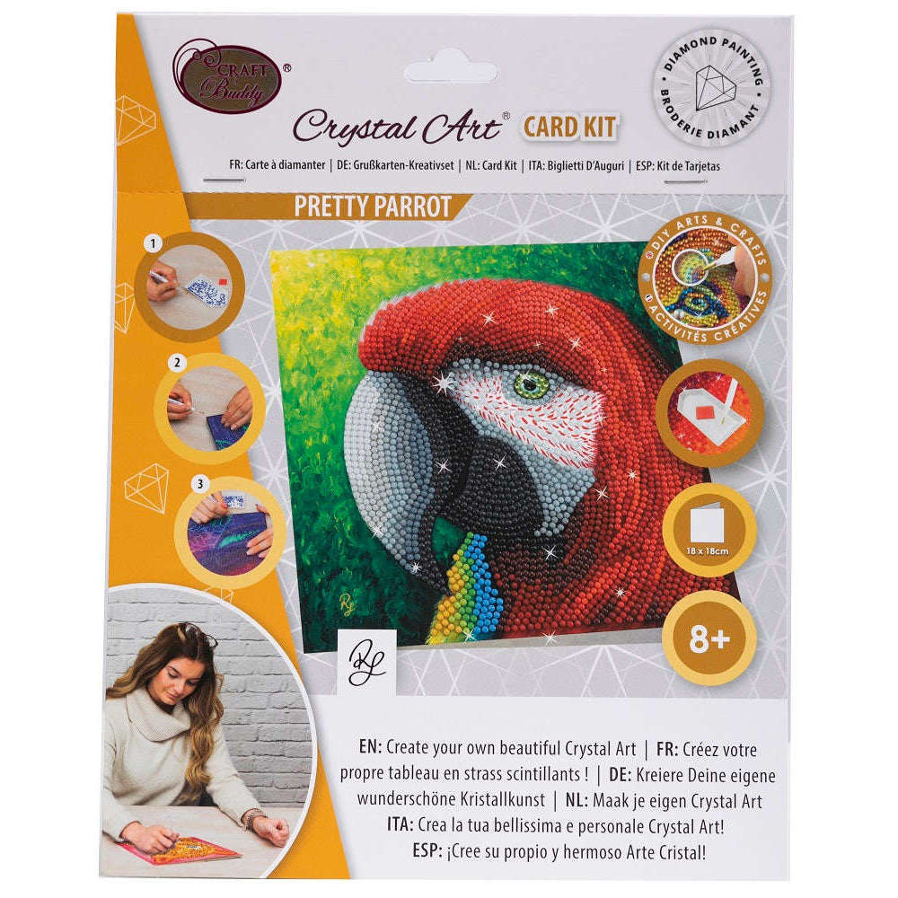 Crystal Art Card Kit - Pretty Parrot - Image 3