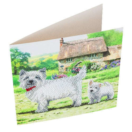 Crystal Art Card Kit - Westie Dogs - Image 3